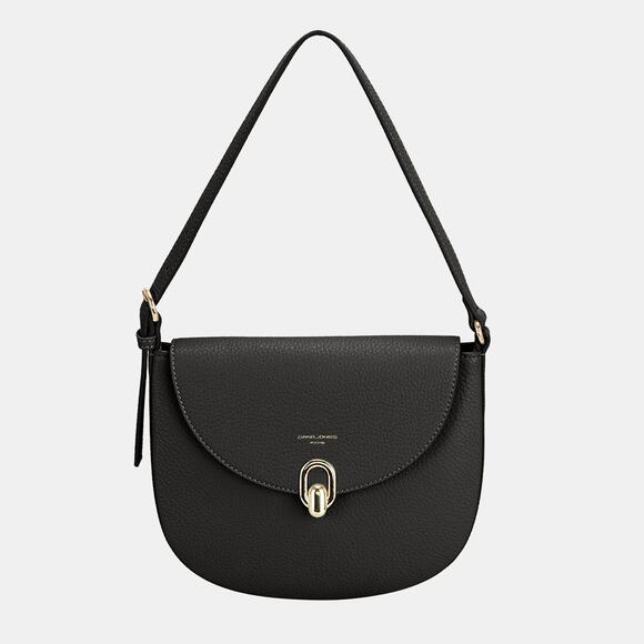 David Jones PU Leather Metal Buckle Adjustable Strap Shoulder Bag | Black - Picture 2 of 6